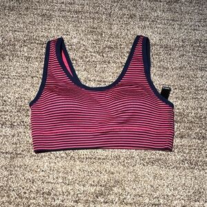 Torrid Curve Striped Pink and Navy Sports Bra - Size 1X - NWT